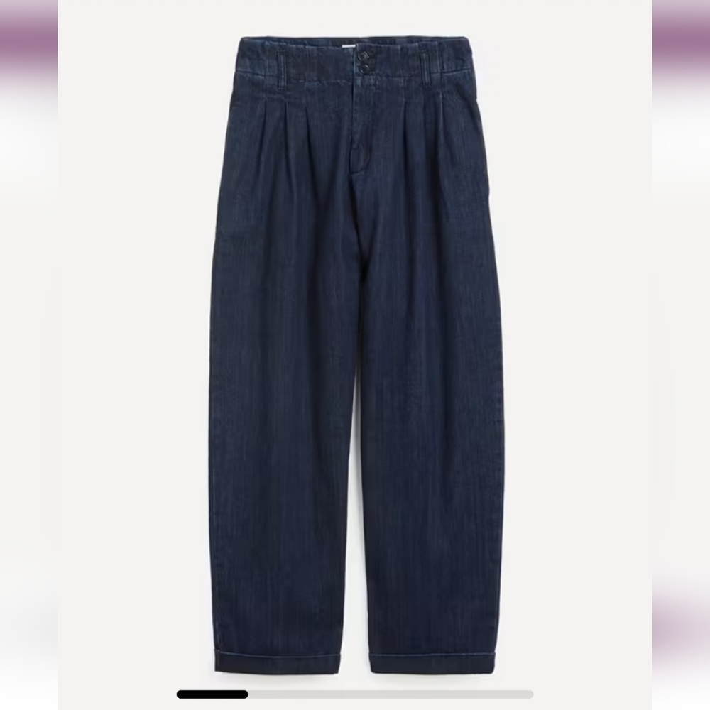 YMC  Navy Earth Keaton Denim Trousers $225 USD 80'S style wide leg - Picture 3 of 16